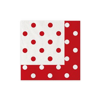 TOVAGLIOLI 25X25CM POIS ROSSO 20PZ