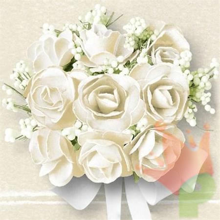 TOVAGLIOLI 3V 33X33 WHITE ROSES 20PZ