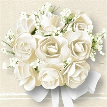 TOVAGLIOLI 3V 33X33 WHITE ROSES 20PZ