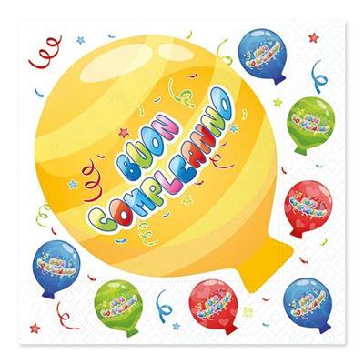 TOVAGLIOLI 33X33 BUON COMPLEANNO BALLOON 20PZ