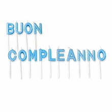 PICKS CANDELINE BUON COMPLEANNO CELESTE GLITTER 7CM