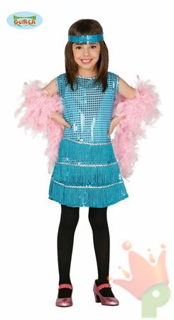 COSTUME CHARLESTON AZZURRO TG. 7-9 ANNI C15