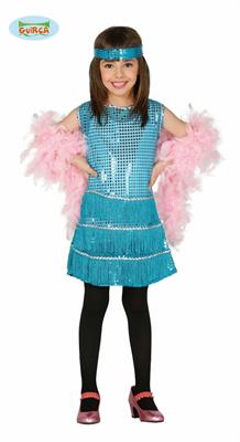 COSTUME CHARLESTON AZZURRO TG. 7-9 ANNI C15