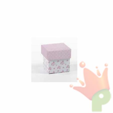 SCATOLINA FONDO E COPERCHIO 5X5X5 SHABBY ROSA 20PZ