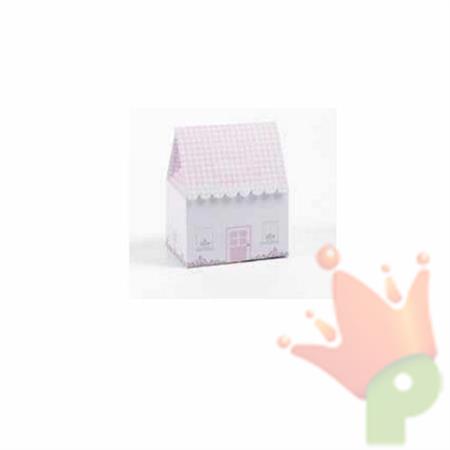 SCATOLINA CASETTA 6X4X7.6 SHABBY ROSA 20PZ