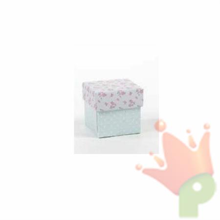 SCATOLINA FONDO E COPERCHIO 5X5X5 SHABBY VERDE 20PZ