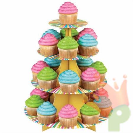 ALZATINA 25 CUPCAKES RUOTA DI COLORI