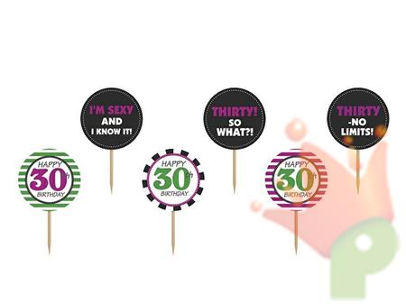 TOPPERS CUPCAKE 30 ANNI 6PZ