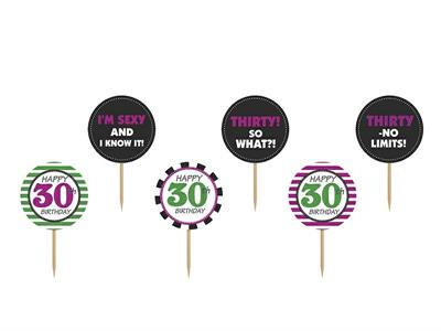 TOPPERS CUPCAKE 30 ANNI 6PZ