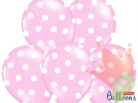 PALLONCINI 12INCH ROSA POIS 6PZ