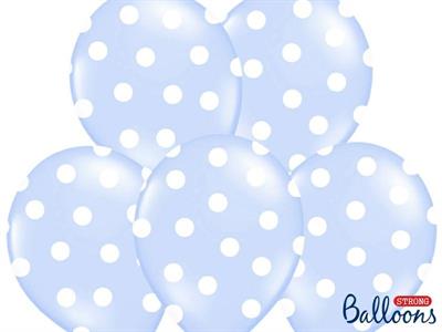 PALLONCINI 12INCH CELESTE POIS 6PZ