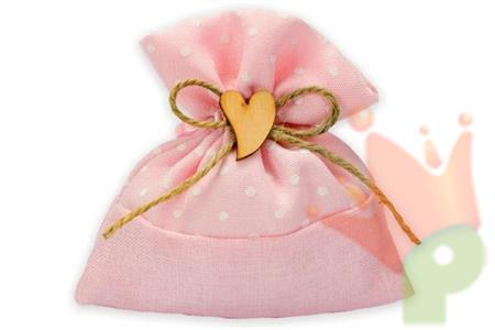 SACCHETTI CON APPL. CUORE ROSA 10PZ