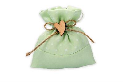 SACCHETTI CON APPLIQUE CUORE VERDE 10PZ