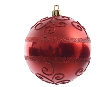 PALLINA DI NATALE ROSSA DECORATA 8 CM