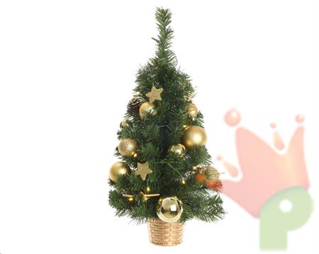 ALBERO DI NATALE ADDOBBATO ORO 60cm-20LUCI