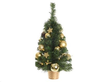 ALBERO DI NATALE ADDOBBATO ORO 60cm-20LUCI