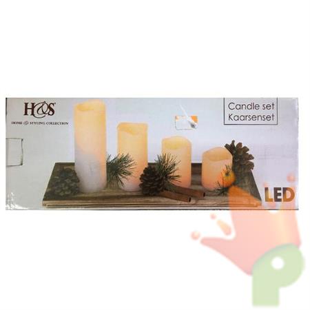 VASSOIO 4CANDELE LED E DECO