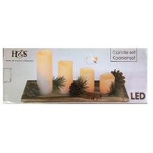 VASSOIO 4CANDELE LED E DECO