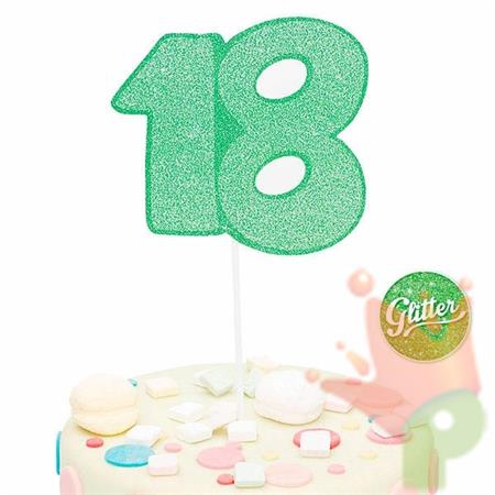 PICK NUMERALE N.18 GLITTER VERDE