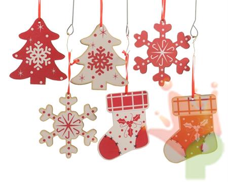 PENDENTI PER ALBERO DI NATALE 6 FIGURE ASSORTITE