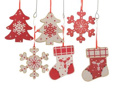 PENDENTI PER ALBERO DI NATALE 6 FIGURE ASSORTITE