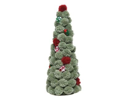 ALBERO POMPOM VERDE 13X32CM