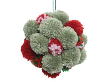 SFERA CON POMPOM VERDE 10CM