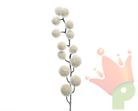 RAMO CON POM POM BIANCO NATURALE 81CM