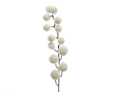 RAMO CON POM POM BIANCO NATURALE 81CM