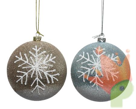 PALLINA DI NATALE DECORATA 2 COLORI ASSORTITI