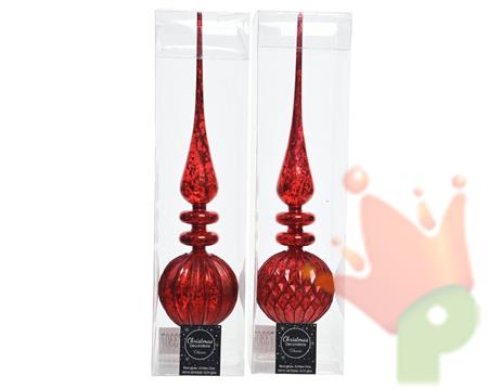 PUNTALE PER ALBERO DI NATALE 8X36CM ROSSO