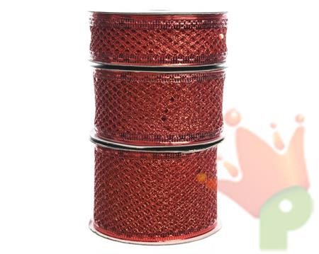 NASTRO RETATO ROSSO GLITTER 4MT