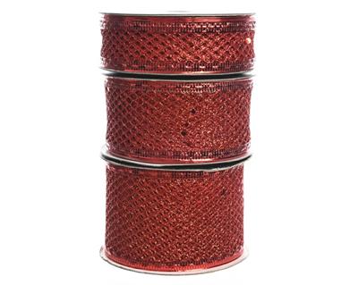 NASTRO RETATO ROSSO GLITTER 4MT