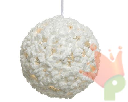 PALLINA NATALIZIA IN COTONE CON LED LUCE CALDA 25CM