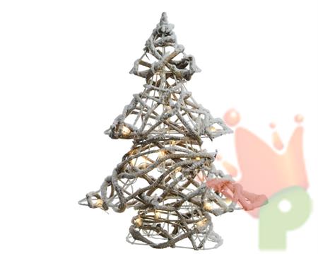 ALBERO INNEVATO IN LEGNO CON LED LUCE CALDA 10X36X40CM