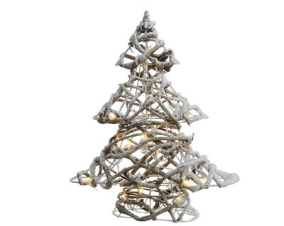 ALBERO INNEVATO IN LEGNO CON LED LUCE CALDA 10X36X40CM