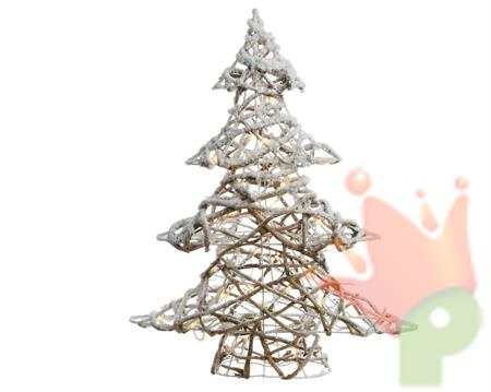 ALBERO INNEVATO IN LEGNO CON LED LUCE CALDA 15X52X60CM