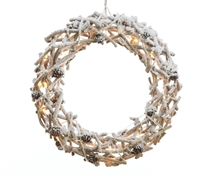 GHIRLANDA IN RATTAN INNEVATA CON 30 LED LUCE CALDA