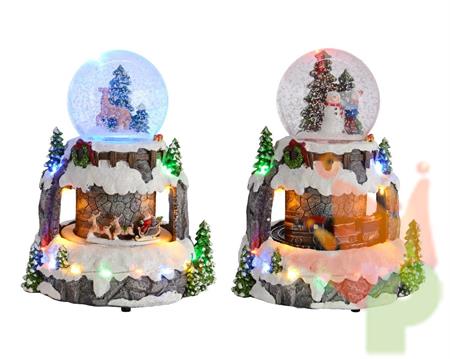 GLOBO CON PAESAGGIO INNEVATO E LED MULTICOLOR 1PZ ASSORTITI 70