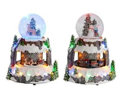 GLOBO CON PAESAGGIO INNEVATO E LED MULTICOLOR 1PZ ASSORTITI 70