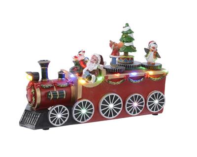 TRENO CON SANTA CLAUS E 12 LED MULTICOLOR