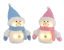 PUPAZZO DI NEVE CON 4 LED LUCE CALDA 16CM 2 ASSORTITI