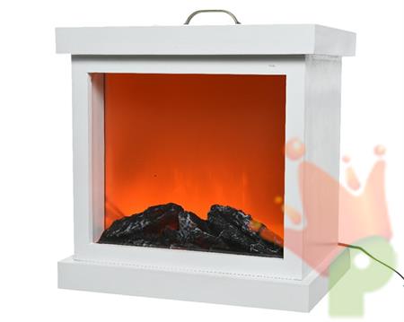 CAMINO FINTO CON EFFETTO FUOCO 30X22X30CM CON 3 LED