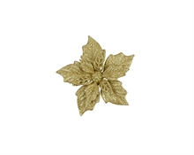 DECORAZIONE PER ALBERO DI NATALE FIORE CON CLIP ORO 2PZ