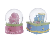 SFERA DI NEVE  DECORAZIONE BABY 2 COL ASS D.6X8,6