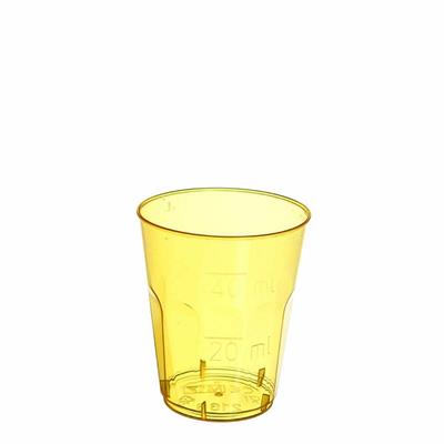 BICCHIERE CHUPITO 50CC GIALLO TRASPARENTE 20PZ