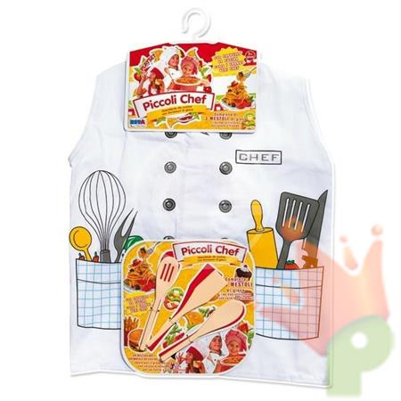 GREMBIULE CUCINA PICCOLI CHEF CON ACCESSORI