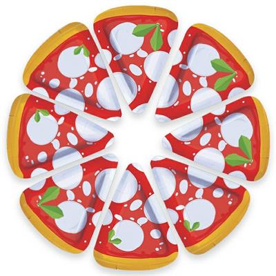 PIATTI 25X19CM MIX PIZZA PARTY 8PZ