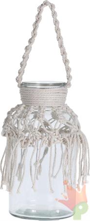 VASO VETRO CON MACRAME' 10X20CM