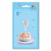 PALLONCINO MYLAR 5INCH 12,5CM NUMERO 9 ARGENTO